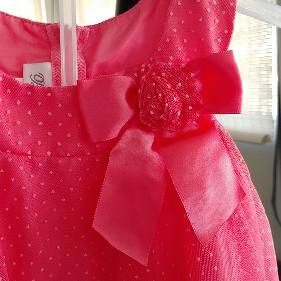 Coral color spring dress - Picture 2 of 5